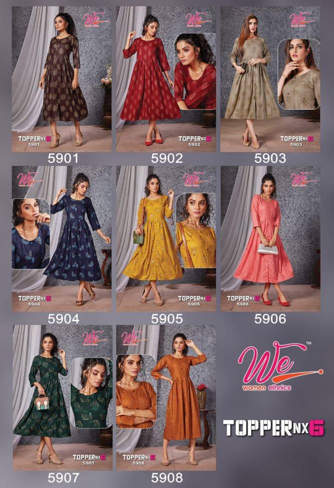 We Topper Nx 6 Ethnic Wear Anarkali Long Rayon Designer Kurti Collection
